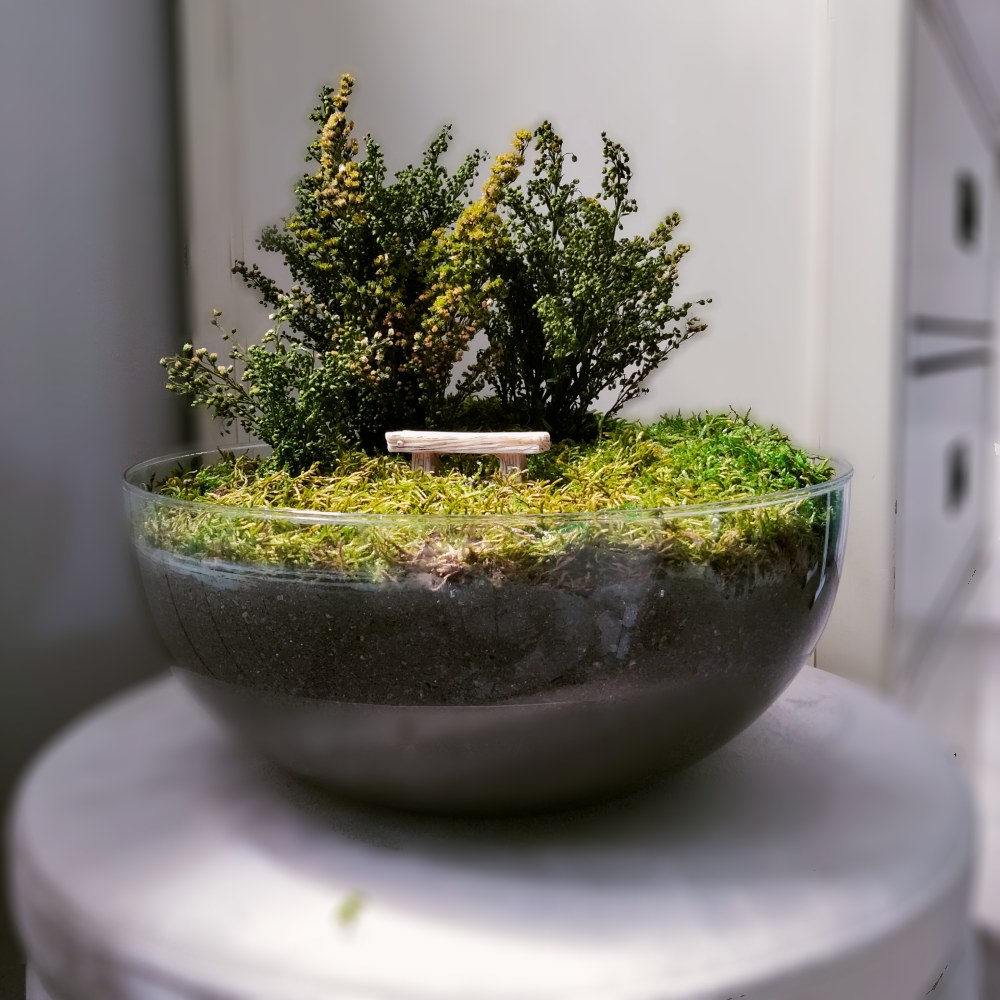 Urna funeraria- terrario de jardín preservado