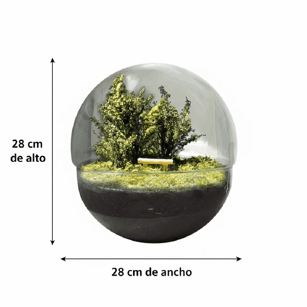 Urna funeraria artesanal con jardín medidas